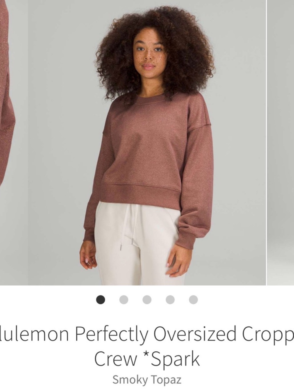 Lululemon Perfectly Oversized Cropped Crew *Spark - Smoky Topaz